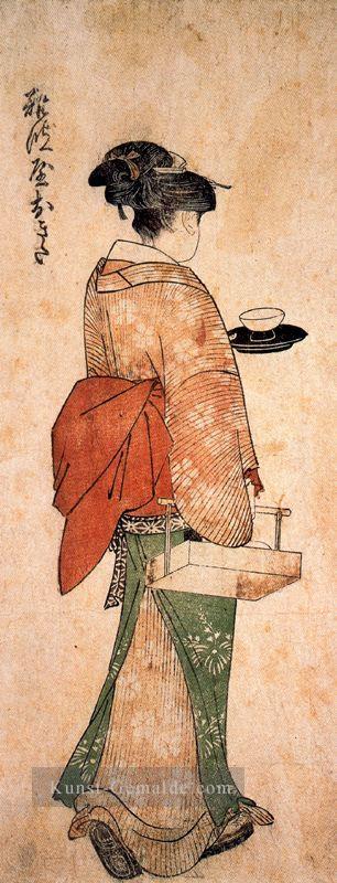 okita das Teehaus Mädchen 1 Kitagawa Utamaro Ukiyo e Bijin ga Ölgemälde